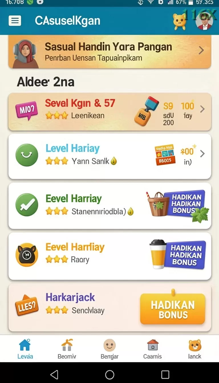 Cuplikan layar 380SLOT — menu navigasi