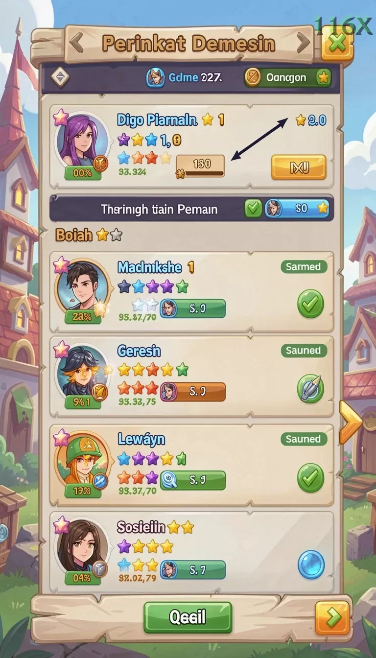 Cuplikan layar F08 — menu navigasi